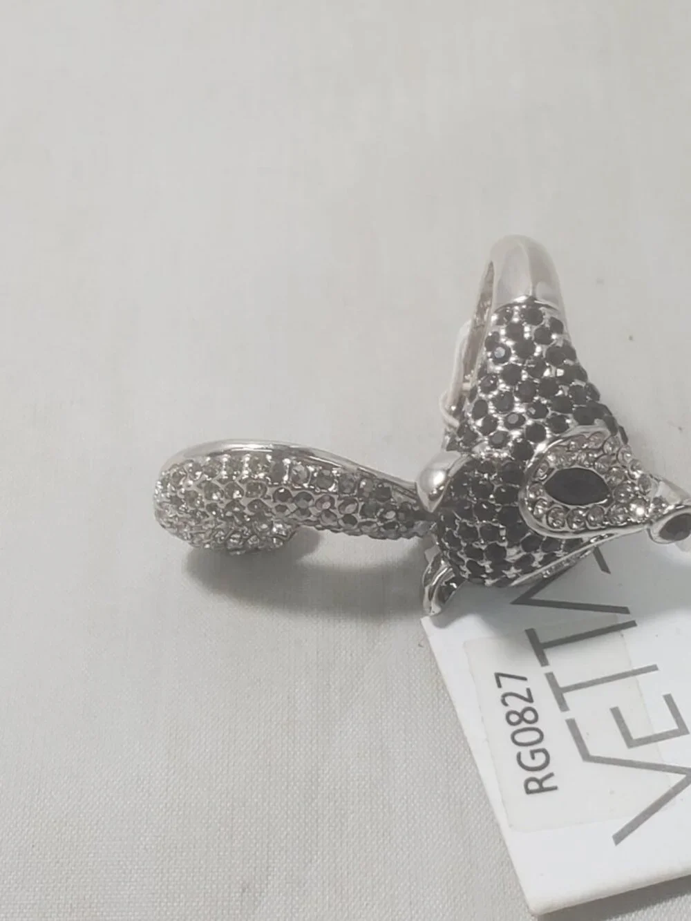 Vetta Whimsical Fox Wrap Ring with Pave Rhinestones – Size 7.5